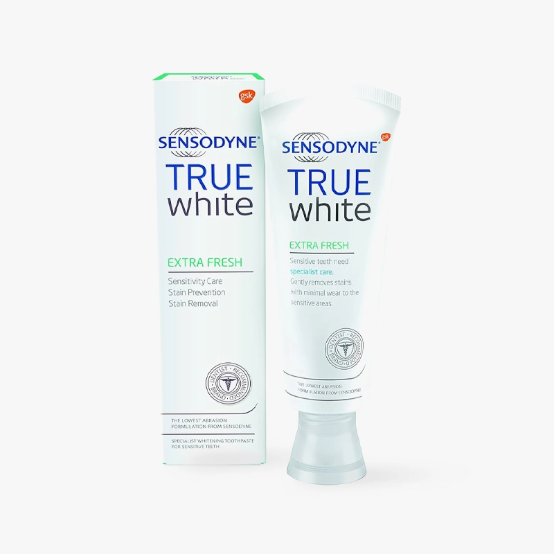 خمیر دندان سفید کننده ترو وایت سنسوداین Sensodyne True White Extra Fresh Sensitive Toothpaste