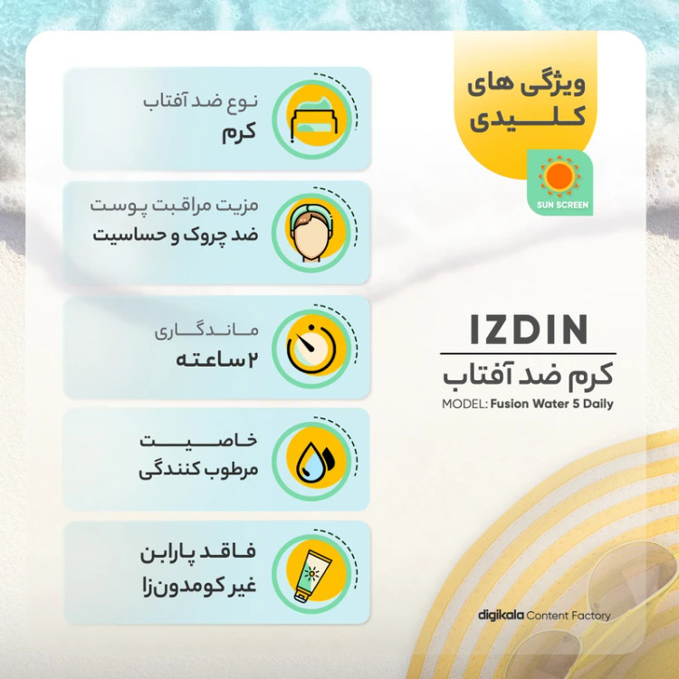 ضد آفتاب ابرسان مجیک ایزدین FUSION WATER MAGIC ISDINحاوی SPF50