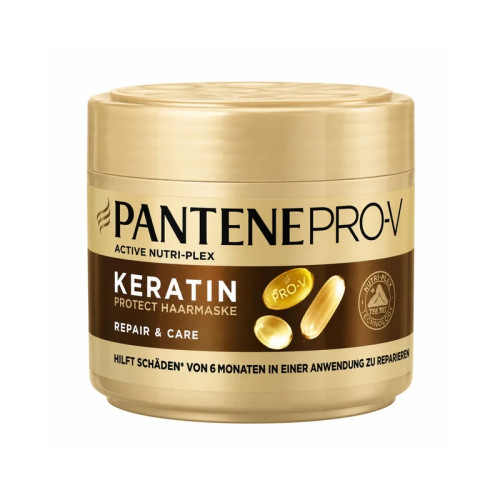ماسک مو تقویت کننده پنتن مدل Keratin Protect Haarmaske مناسب برای انواع مو حجم 300 میلی لیتر