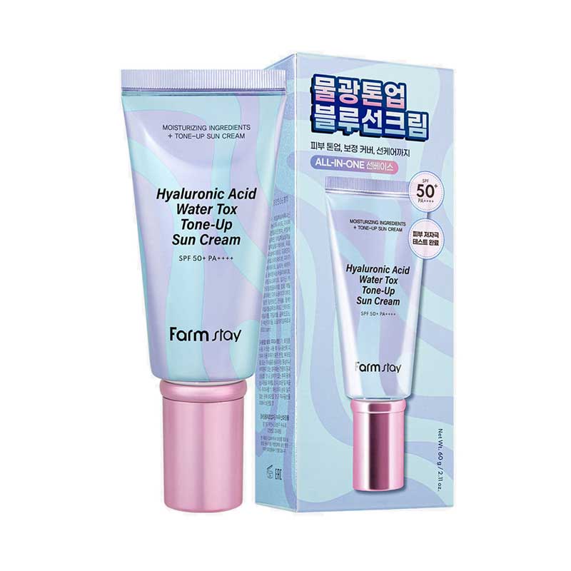 کرم ضد آفتاب روشن‌ کننده و آبرسان SPF50 فارم استی Farm Stay مدل Hyaluronic Acid Water Tox