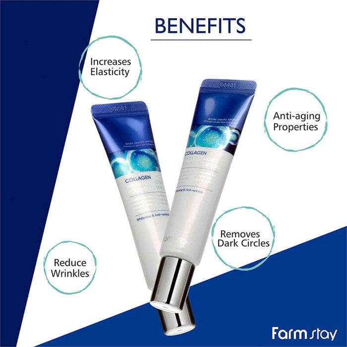 سرم دور چشم رولینگ کلاژن فارم استی (Farm Stay Collagen Water Full Moist Rolling Eye Serum) حجم 25 میلیلیتر