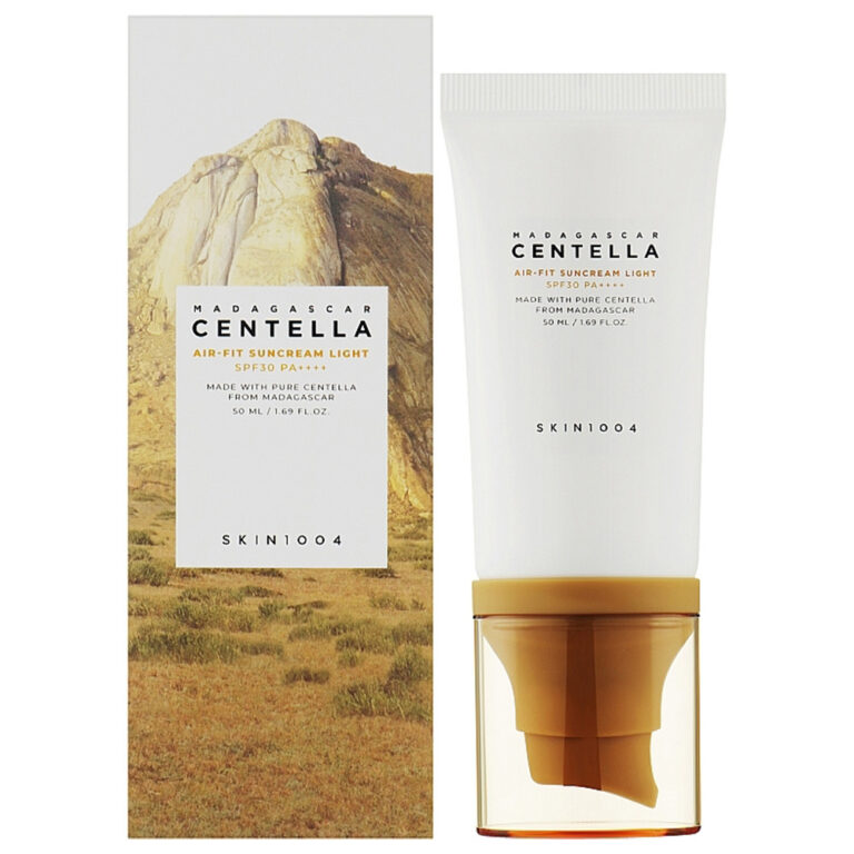 کرم ضد آفتاب سنتلا ماداگاسکار مدل ایر فیت اسکین 1004 SKIN 1004 Madagascar Centella Air-fit Suncream Light