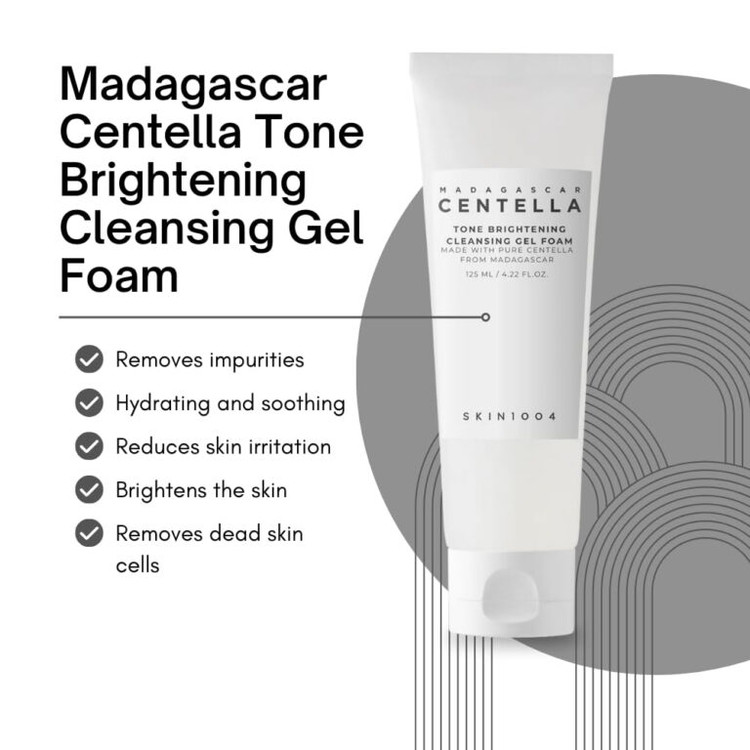 ژل شستشوی روشن کننده و تسکین دهنده سنتلا اسکین 1004 Skin1004 Madagascar Centella Tone Brightening Cleansing Gel Foam