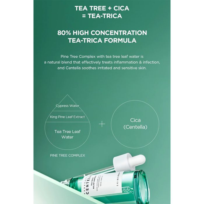 سرم سنتلا ماداگاسکار تسکین دهنده چای تریکا اسکین 1004 Skin1004 Madagascar Centella Tea-Trica Relief Ampoule