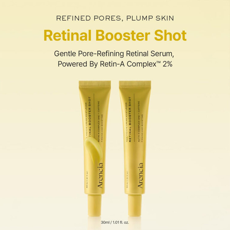 بوستر شات رتینال و کافئین ضدچروک و بستن منافذ آرنسیا ARENCIA RETINAL BOOSTER SHOT FACE & BODY