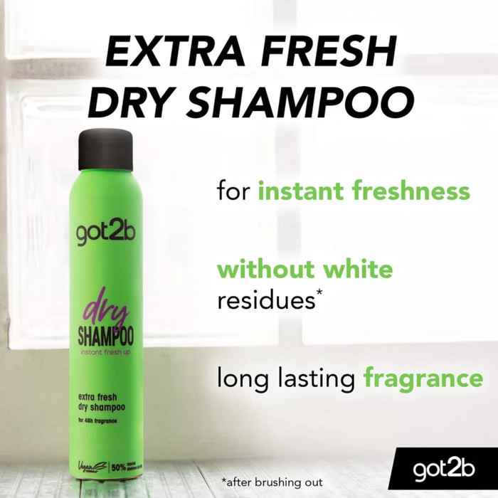 شامپو خشک got2b گات تو بی اکسترا فرش Extra Fresh سبز