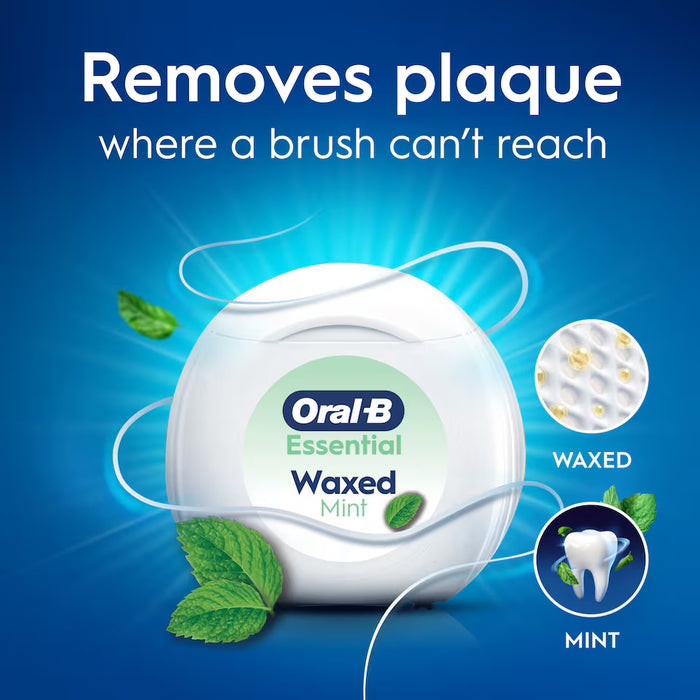 نخ دندان اورال بی مدل essential floss نعنایی Oral B Oral-B Essential Mint Floss 50M
