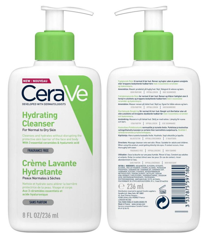 ژل شستشو و آبرسان قوی سراوی ۴۷۳ میل CERAVE HYDRATING CLEANSER