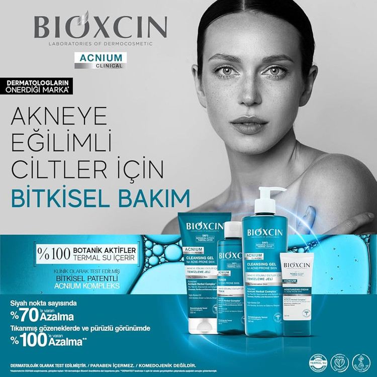 ژل شستشوی صورت بیوکسین Acnium کنترل کننده چربی پوست Bioxcin Acnium Sebum Balancing Facial Cleansing Gel