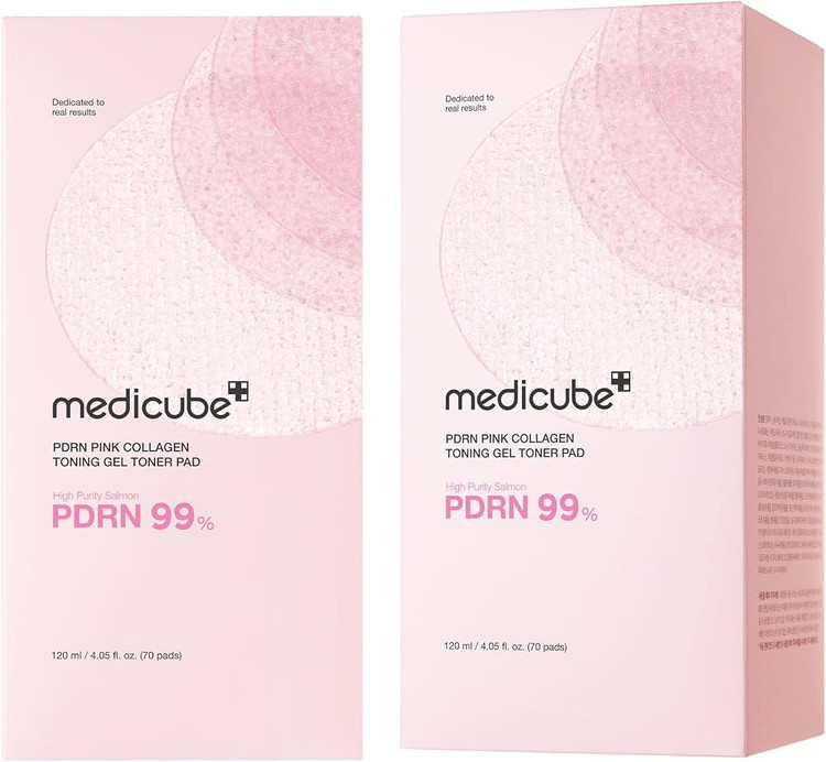 تونر پد ژلی PDRN و کلاژن سالمون مدی کیوب medicube Salmon DNA PDRN Pink Collagen Jelly Pad