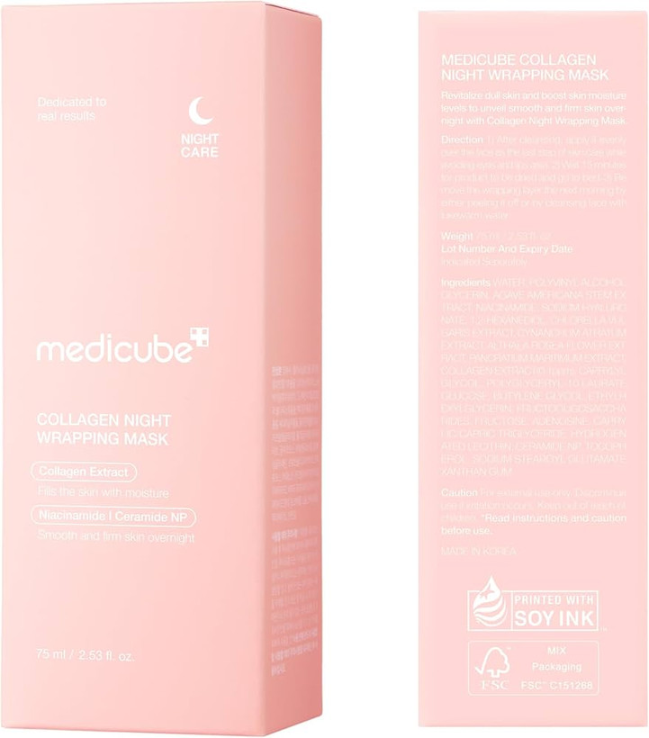 ماسک شب کلاژن مدی کیوب Medicube Collagen Night Wrapping Mask 75Ml